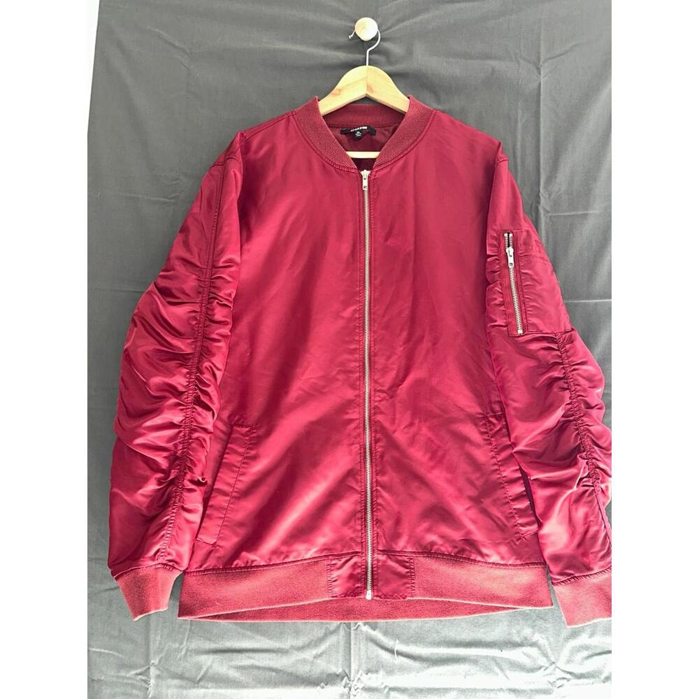 Jackson Red Bomber Jacket Men's XL Full Zip Flight Jacket Quilted Lining